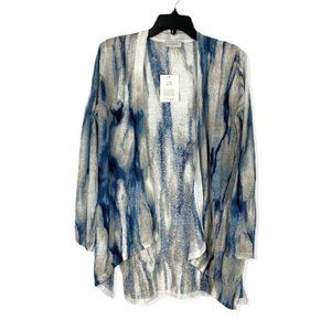 Kinross Waterfall Open Front Cardigan Tie Dye Blue